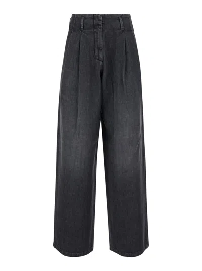 GOLDEN GOOSE BLACK WIDE LEG PANT