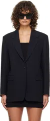 Golden Goose Black Wool-blend Blazer In Polar Night 50866