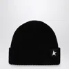 GOLDEN GOOSE BLACK WOOL CAP WITH LITTLE STAR