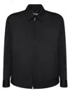 Golden Goose Black Jacket With Classic Collar And Long Sleeves In Black
