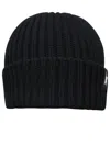 Golden Goose Black Wool Damian Star Beanie In Black