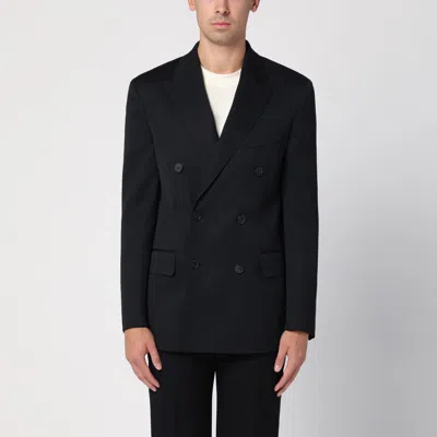 Golden Goose Black Wool Double-breasted Jacket In Multicolor