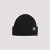 Golden Goose Mans Ribbed Black Wool Hat With Logo