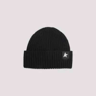 GOLDEN GOOSE BLACK WOOL STAR BEANIE