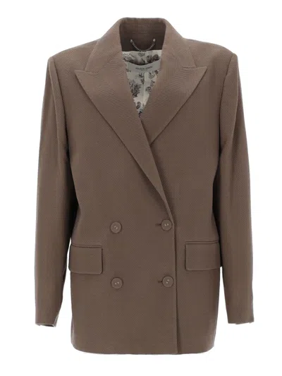 Golden Goose Blazer Doppiopetto In Lana In Brown
