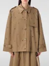 Golden Goose Oversized Beige Trench Coat With Crystals Women In Beige