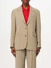 Golden Goose Deluxe Brand Single Breasted Pinstriped Jacket In Beige