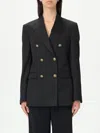 Golden Goose Black Double-breasted Jacket In Wool Women In Schwarz