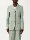 Golden Goose Light Green Single-breasted Jacket In Wool In Green