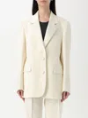 Golden Goose Embellished Single-breasted Blazer Jackets White In Rope