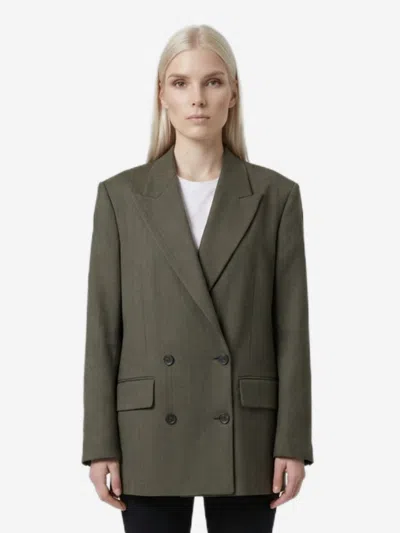 Golden Goose Blazer Journey Doppiopetto In Green