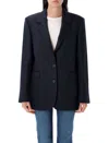 Golden Goose Single-breasted Pin Stripes Blazer In Black