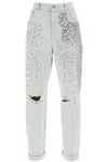 GOLDEN GOOSE GOLDEN GOOSE BLEACHED JEANS WITH CRYSTALS