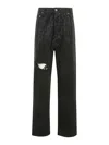 Golden Goose Deluxe Brand Embellished Distressed Trousers In Black