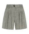 Golden Goose Womens Ecru Brown Shorts In Herringbone Wool In Gray