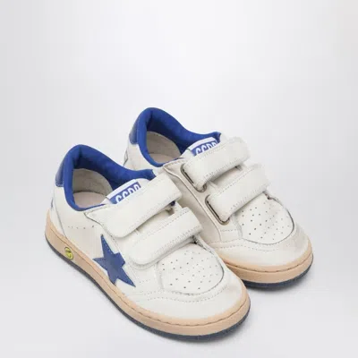 Golden Goose Mini Vintage Finish Sneakers With Velcro Straps In White