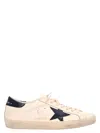 Golden Goose Men 'super-star' White Low Top Sneakers With Embossed Logo And Contrasting Heel Tab In In White