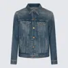 Golden Goose Blue Jacket With Patch Pockets On The Chest And Logoed Metal Buttons