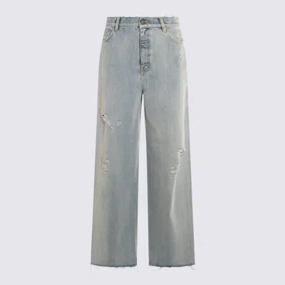Golden Goose Blue Cotton Denim Jeans In Cloud Blue