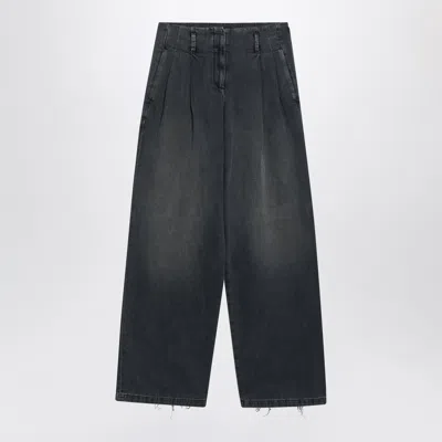 Golden Goose Blue Cotton Trousers In Gray