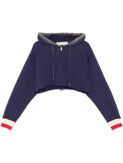 GOLDEN GOOSE BLUE CROP SWEATSHIRT