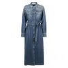 Golden Goose Blue Denim Shirt Dress In Gray
