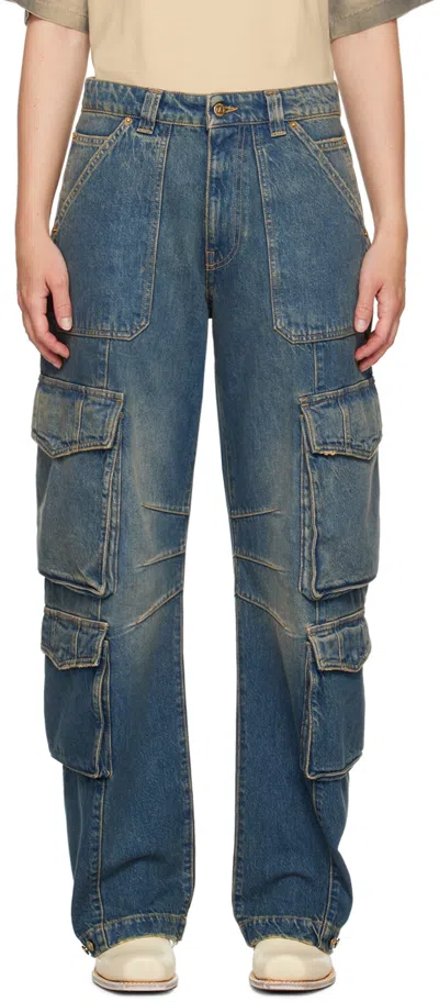 Golden Goose Blue Distressed Finish Jeans In 50100 Blue