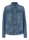 GOLDEN GOOSE BLUE JACKET WITH PATCH POCKETS ON THE CHEST AND LOGOED METAL BUTTONS