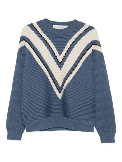 GOLDEN GOOSE BLUE JACQUARD WOOL SWEATER