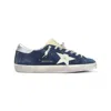 Golden Goose Super-star Suede Upper And Toe Foam Tongue Leather Star Laminated Heel Sneakers Blue In Blue