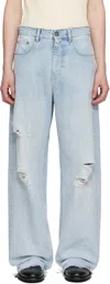 Golden Goose Mens Pants In Lived-in Effect Denim