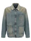 Golden Goose 'mackenzie' Denim Jacket Featuring Faded Effect