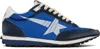 Golden Goose Deluxe Brand Running Marathon Nylon Upper Suede Sneakers In Ryl Blu/drk Blu/whit
