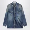 Golden Goose Deluxe Brand Women Oversized Shirt With Denim Print In Blue