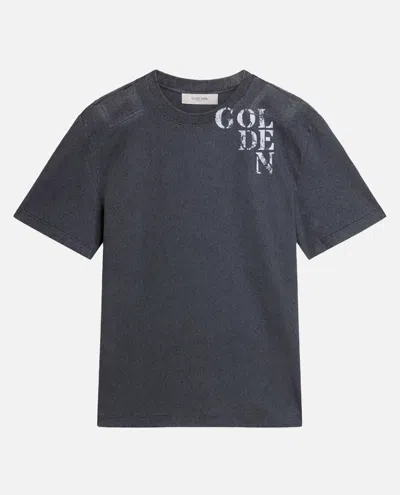 GOLDEN GOOSE BLUE PRINTED T-SHIRT
