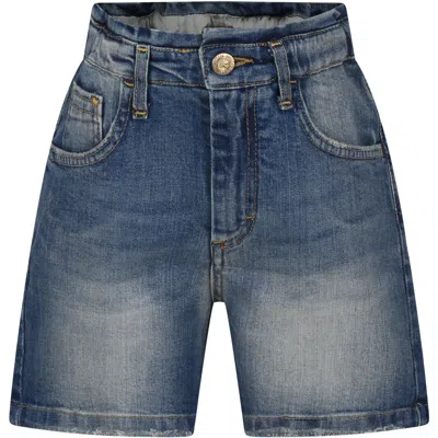 Golden Goose Kids' Blue Shorts For Girl In Denim