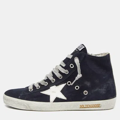 Pre-owned Golden Goose Blue Suede Star Francy High Top Sneakers Size 39