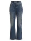Golden Goose Derin New Cropped Flare Jeans With Back Logoed Patch In Blue