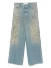 Golden Goose Embellished Wide-leg Jeans In Blue