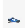 Golden Goose Blue/dark Kids' Marathon Suede And Nylon Low-top Trainers Eur 28 / 10 Uk In Blue/dark