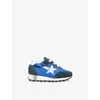 Golden Goose Blue/dark Kids' Running Marathon Suede And Mesh Low-top Trainers Eur 19 / 3 Uk In Blue/dark