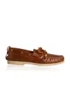 Golden Goose Boat Leather Loafers In Brown