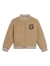 Golden Goose Logo Patch Bomber Jacket In Beige