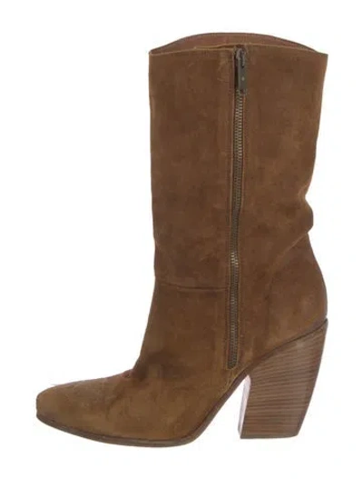 Pre-owned Golden Goose Boot Suede Western Boots In Brown