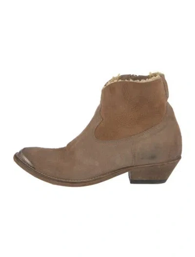 Pre-owned Golden Goose Boot Suede Western Boots In Neutral