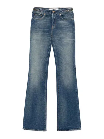 Golden Goose Buckle-embellished Flared Jeans In Blue