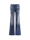 Golden Goose Bootcut Denim Trousers Featuring Five Pockets In Blue
