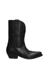 Golden Goose Wish Star Texan Boots In Black Leather
