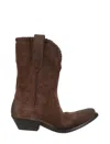 Golden Goose Wish Star Suede Cowboy Boots In Brown