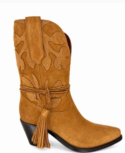 Golden Goose Wish Star Suede Cowboy Ankle Boots In Brown
